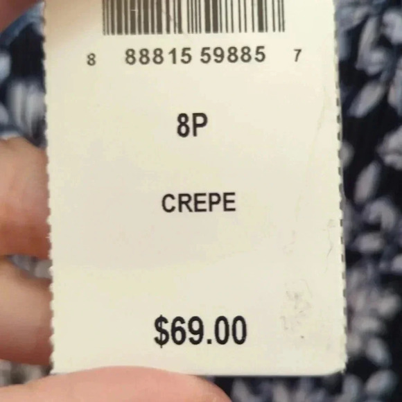 Connected Women's Printed Tiered Dress Blue Size 8Petite - Picture 6 of 8